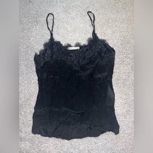 3/$15 Abercrombie & Fitch Lace Adjustable Spaghetti Strap Black Tank top Small